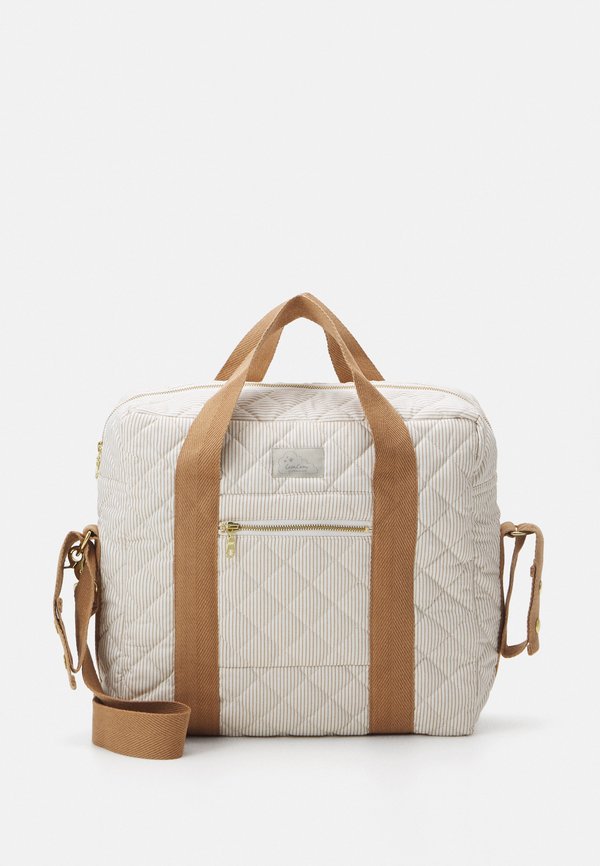 CHANGING BAG CLASSIC UNISEX - Baby changing bag - classic stripes camel