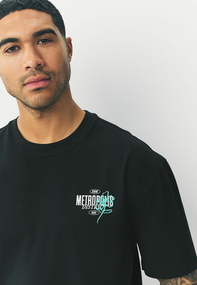 Pistol Boutique Camiseta De Manga Enrollada Para Hombre, Cuello Redondo