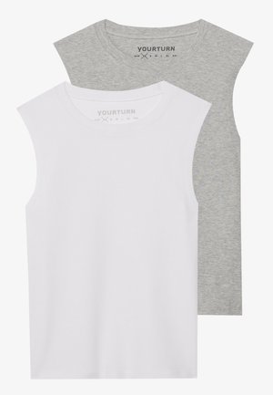 UNISEX 2 PACK BASIC RIB VEST - Top - white/grey