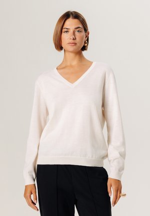 Rodier V-NECK - Strickpullover - blanc
