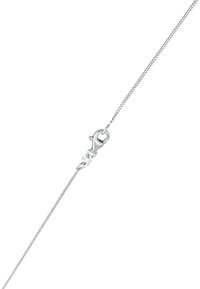 Silberne Kettenhalskette mit feinem, strukturiertem Glieddesign. Verfügt über einen Karabinerverschluss für sicheren Halt. Einfach und minimalistisch.