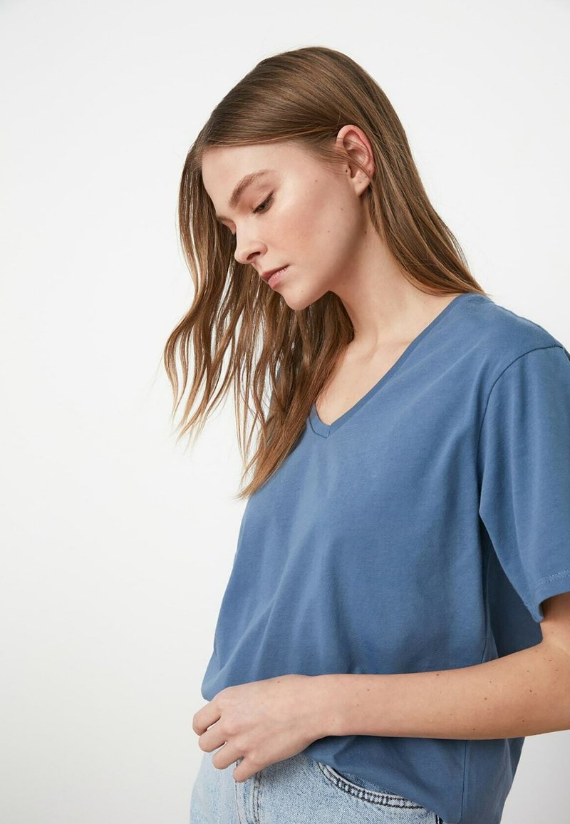 Damen T-Shirts | Trendyol T-Shirt basic blue/blau - LF17236 Damen T-Shirts | Trendyol T-Shirt basic blue/blau - LF17236