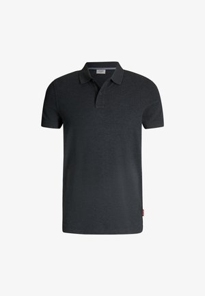 Donkergrijze polo-shirt van een katoenmengsel, met een klassieke kraag, een twee-knopen placket en subtiele logo borduursel op de borst.