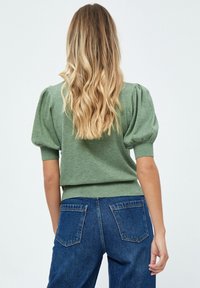 Minus MILIVA KNIT TEE - Základné tričko - basil green melange
