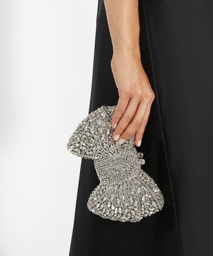 Dune London, DUNE ENCHANT EMBELLISHED BOW CLUTCH BAG. - Clutch - silver-coloured