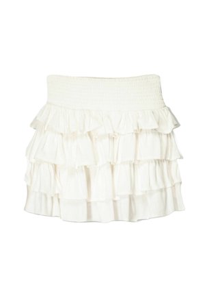 Bershka RUFFLED - A-Linien-Rock - white