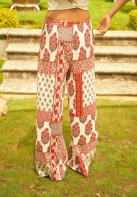 Next WIDE LEG  - Housut - red ecru tile print
