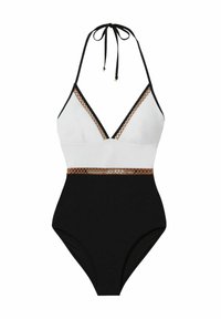 Reiss RAY COLOURBLOCK HALTER  - Plavky - white tan