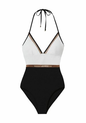 Reiss RAY COLOURBLOCK HALTER  - Uimapuku - white tan