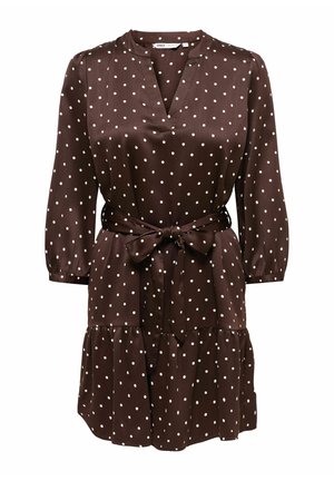 ONLY, DRESS ONLALENA SHORT DRESS - Robe de jour - deep mahogany