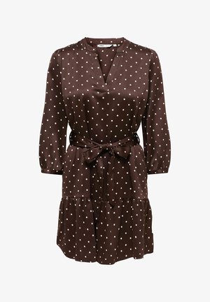 ONLY, DRESS ONLALENA SHORT DRESS - Denné šaty - deep mahogany