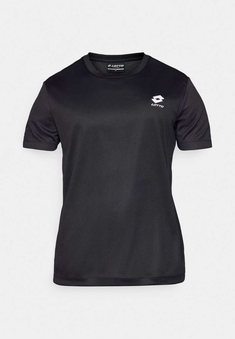 T-shirt Femme Lotto Coupe Ajustée - 100% Coton, Logo Brodé, Couleur Caviar, Pour Look Décontracté