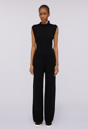 PALAZZO IN MISTO  - Pantalones - black milano