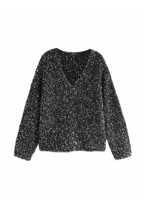 V-NECK CHUNKY - Džemperis - black/silver