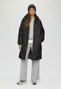 QS WIDE-LEG - Broek - grau meliert