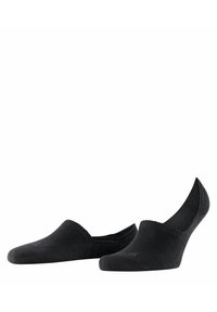 Schwarze, knöchelhoche Socken mit einer glatten Textur. Verfügt über ein geschwungenes Design und einen gerippten Bund am Öffnung. Weicher Stoff für zusätzlichen Komfort.