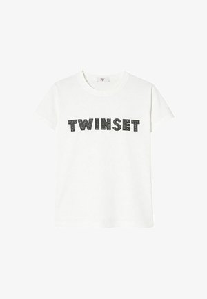 TWINSET, CON LOGO PATCH RICAMATO - T-shirt con stampa - bianco