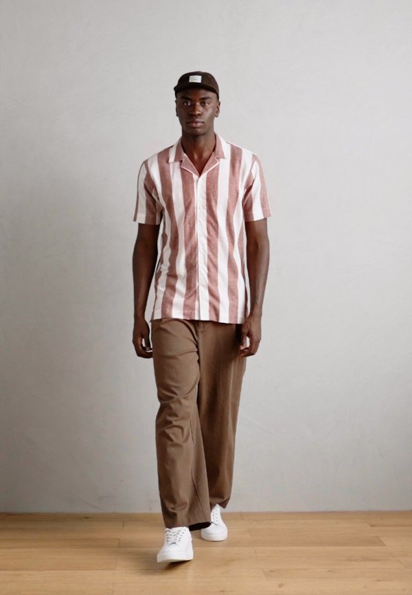 STRIPED SHIRT - Shirt - dark clay4