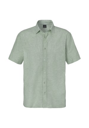 john devin KURZARM - Shirt - grün weiß gestreift