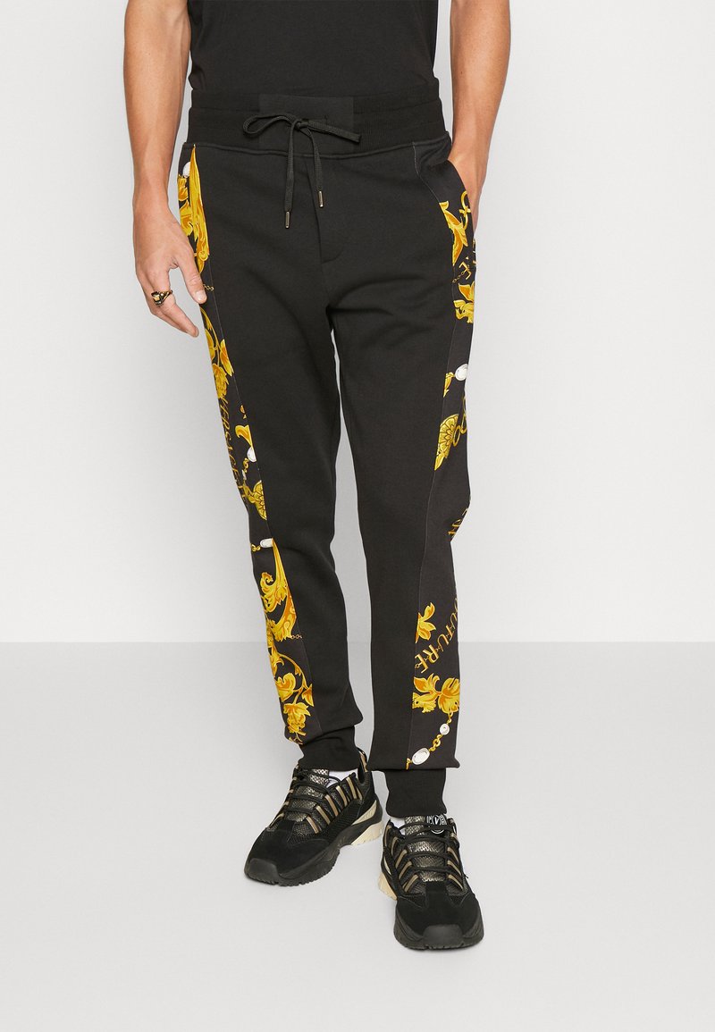 Versace Jeans Couture CHAIN - Trainingsbroek - black/gold