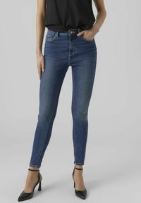 Vero Moda - VMSOPHIA HR HYPERFLEX - Jeans Skinny - dark blue denim Image miniature 1