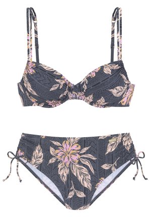 SET - Bikini - schwarz bedruckt