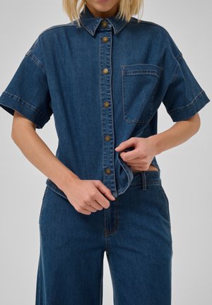 My Essential Wardrobe, MWLINN 115 - Blúzka so zapínaním na gombíky - medium clear blue wash