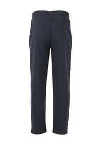 Mörkgrå sweatpants med elastisk midja, rak passform och sidofickor. Slät tygtextur, inga synliga mönster eller dekorationer.
