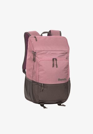 Roze en donkergrijze Bench rugzak met meerdere vakken met rits en gevoerde schouderriemen.