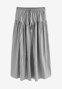 Mustvalge gingham seeliku elastse vöökoht ja nööriga. Omab kihilisi ruffles ja voolavat, kerget materjali.