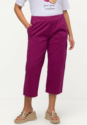 7/8 RUBY GENOUX PRÉFORMÉS JAMBES DROITES CEINTURE ÉLASTIQUE - Broek - berry