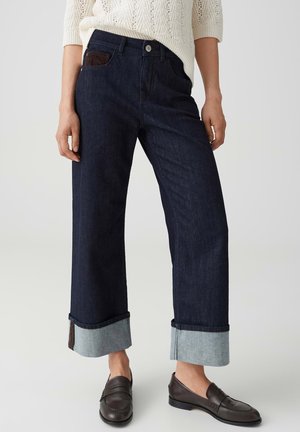 OPUS, MID RISE WEITER, GERADER BEINVERLAUF - Wide Leg - rinsed blue