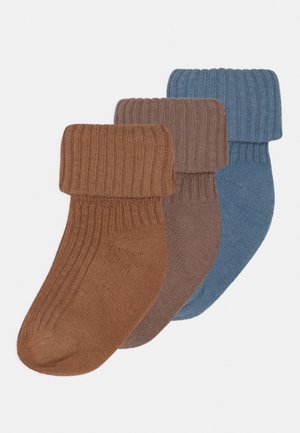 UNISEX 3 PACK - Socks - cognac/brown/blue