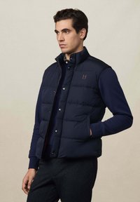 Hackett London Strukirani kaput - midnight blue