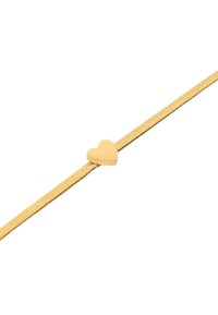 Żółta bransoletka z teksturowanym paskiem i centralnym akcentem w kształcie serca. Materiał wydaje się elastyczny i lekki.