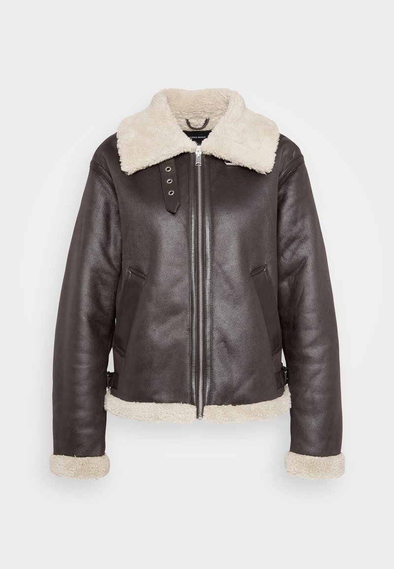 Vero Moda Tall Imitatieleren jas donkerbruin