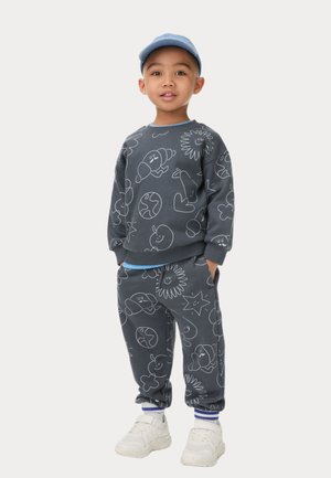 LINEAR AOP JOGGERS - Pantalon de survêtement - charcoal