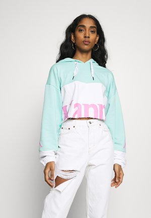 Kappa CLAYDEE - Felpa con cappuccio - greenaqua/white/pink
