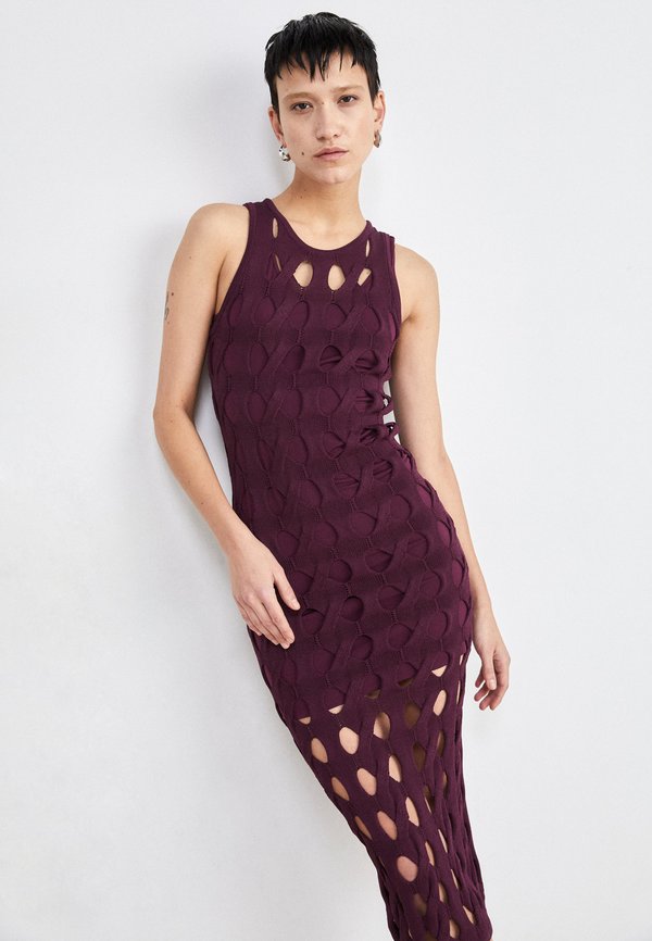 ALLAN ABITO TRECCE E TRAFORI - Jumper dress - bordeaux intenso3