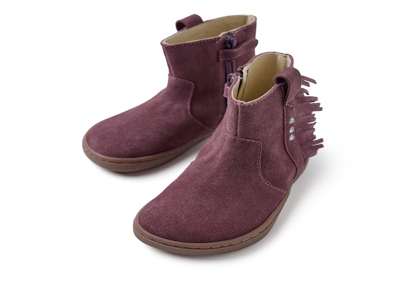 Botas Para Niñas GIOSEPPO Estral – De Piel Serraje Con Flecos Y Pedrería, Diseño Minimalista Y Suela Flexible