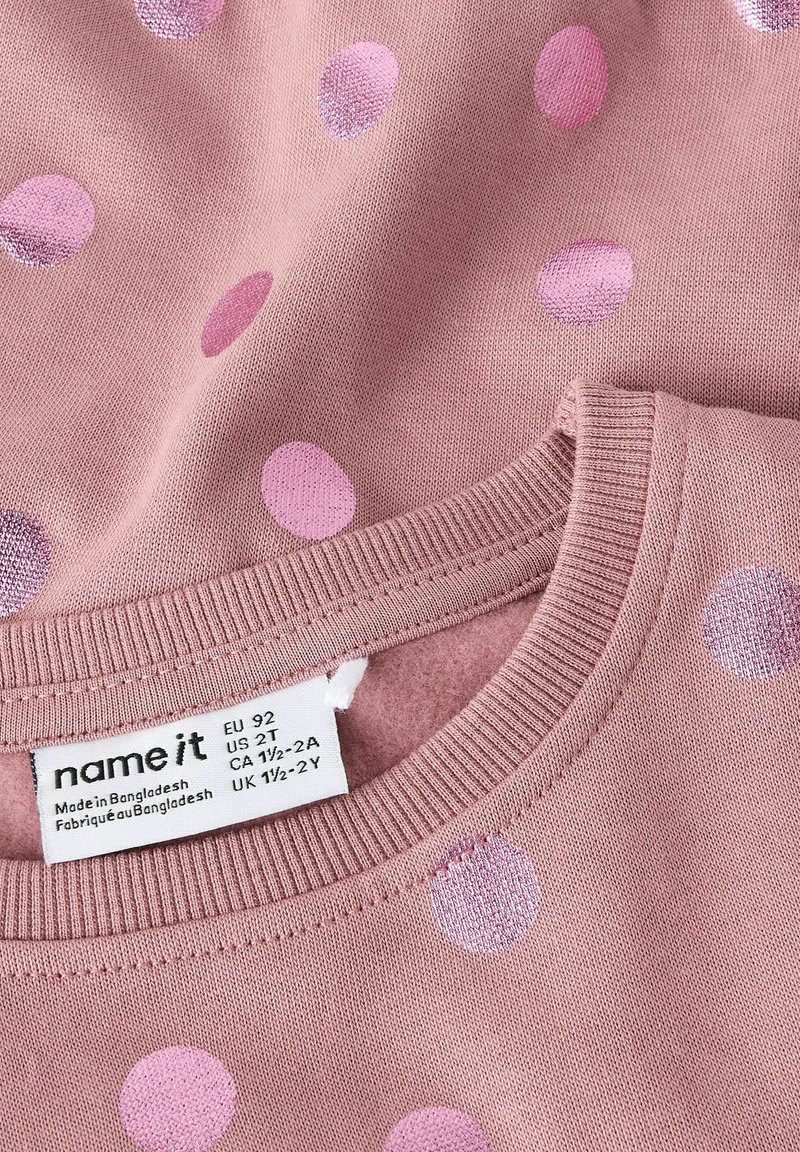 Sweat Fille Gris à Pois - Taille L - Coton Jersey - Demi-zip Encolure Haute