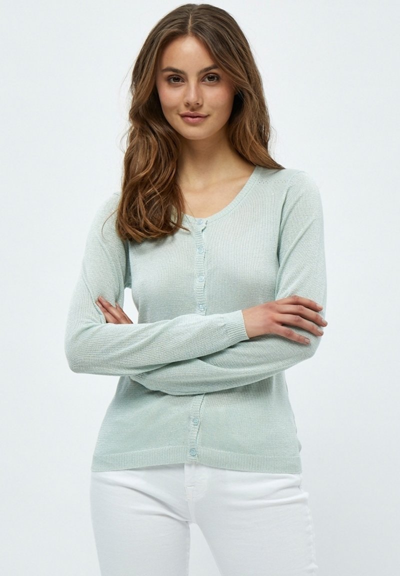 Damen Strickjacken | Minus NEW LAURA Strickjacke frosted mint lurex/grün-metallic - SI33110 Damen Strickjacken | Minus NEW LAURA Strickjacke frosted mint lurex/grün-metallic - SI33110