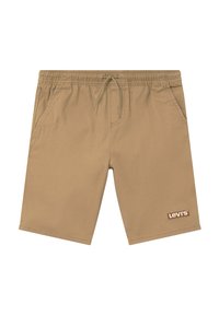 Béžové strečové kraťasy s elastickým pasem a šnůrkou. Obsahují dvě boční kapsy a malou logu Levi's v pravém dolním rohu.
