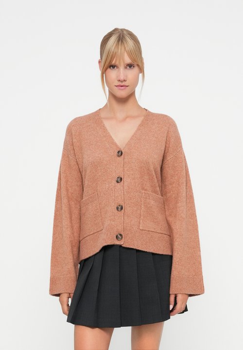 Gebreide Bruine Cardigan met Knopen