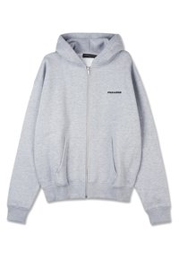 LOGO OVERSIZED JACKET - Majica s kapuljačom i patentnim zatvaračem - heather grey/black gum