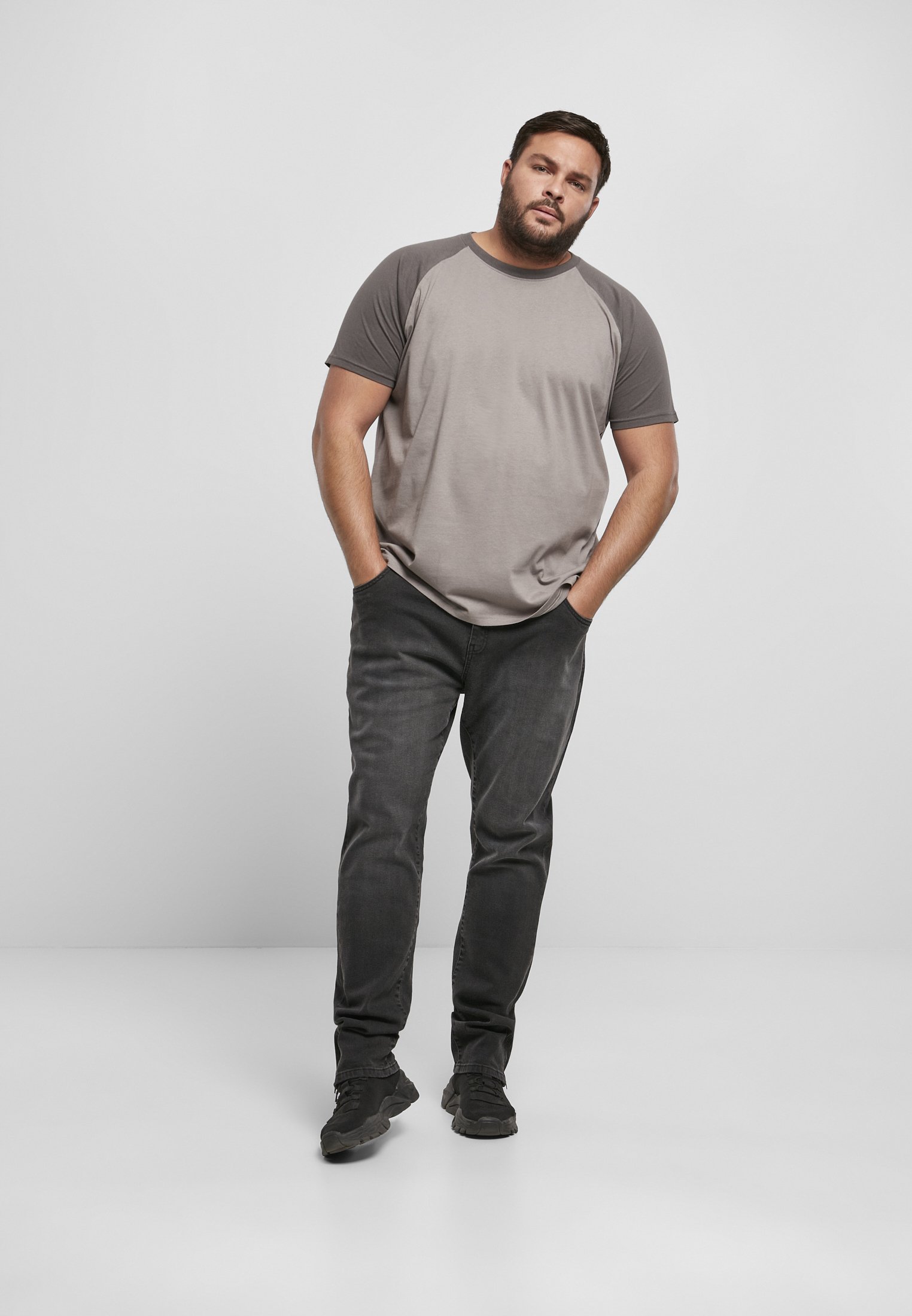 Urban Classics Herren Raglan Hoody – Kapuze, Kontrastfarben, Kängurutasche, Lässiger Freizeitpulli
