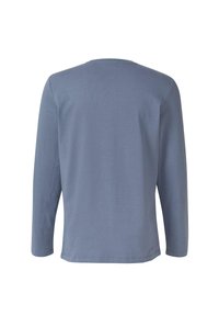 Lange mouwen shirt in lichtblauwe katoen met een ronde halslijn, voorzien van een gladde textuur en een rechte zoom. Geen zichtbare graphics of accenten.