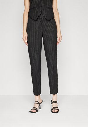 ONLY ONLKATNIS GLIT PINSTRIPE PANT  - Bukser - black stripes/lyrex pinstripe