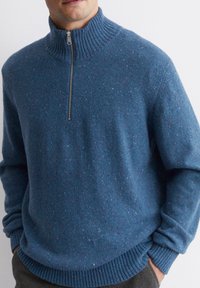 Marc O'Polo TROYER REGULAR - Strickpullover - navy gray