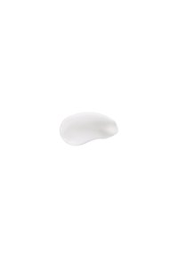 Vit, slät kräm eller lotion i en böjd form med en något blank yta, placerad mot en enkel vit bakgrund.